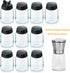 Celiseaya (10 1PCS Glass Spice Jars, Double Lids Seasoning Shakers Glass Bottles Spice Shakers Sifter Barbecue Salt