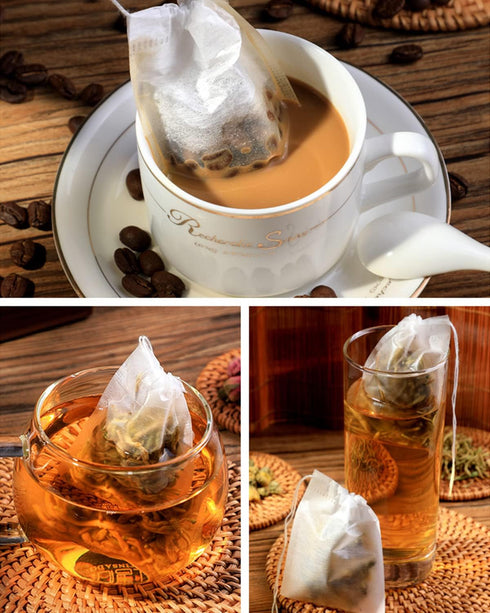 200pcs Disposable Tea Bags for Loose Leaf Tea, Tea Filter Bags with Free Spoon for Coffee, Spice, Herbs