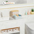 Plastic Storage Baskets with Bamboo Lid, Stackable Storage Containers for Organizing Shelves, Drawers, Desktop (6 Pack)
