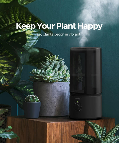 raydrop Cool Mist Humidifiers for Bedroom, 1.0L Quiet Ultrasonic, Space-Saving, Filterless, Auto Shut Off (0.26 Gallon,