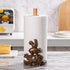Polytree Countertop Farm Animals (Cow, Pig and Rooster) Paper Towel Holder Stand with Decoration, Hand-Carved Wood