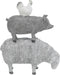Deco 79 Polystone Farm Animals Decorative Sculpture, Stacked Home Decor Statue, 9" x 4" x 12", Gray