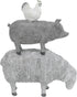 Deco 79 Polystone Farm Animals Decorative Sculpture, Stacked Home Decor Statue, 9" x 4" x 12", Gray