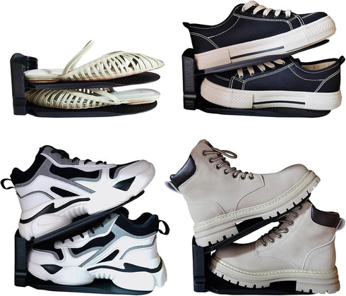 Generic Closet 10 Pack) Shoe Slots Organizer, Shoe Stackers Space Saver, Adjustable Double Layer Stack Shoe, Take Up