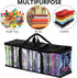 Fasmov 6 Pack DVD Storage Bags - Hold up to 240 DVDs, Water Resistant DVD Holder Case with Handles, Black