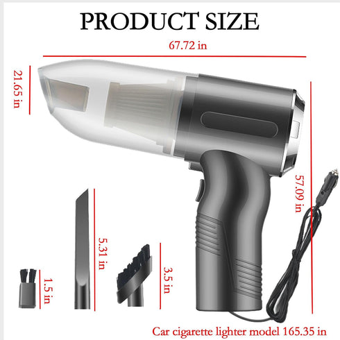 3-in-1 Mini Car Vacuum Cleaner, 10000PA Super Suction, Portable Hand-held for Desk and Car Cleaning
