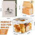 2 Pack 25 Pack Countertop TomCare Larger Bread Box and Linen Bread Bags and Thicker Paper Bread Bags With Tin Ties