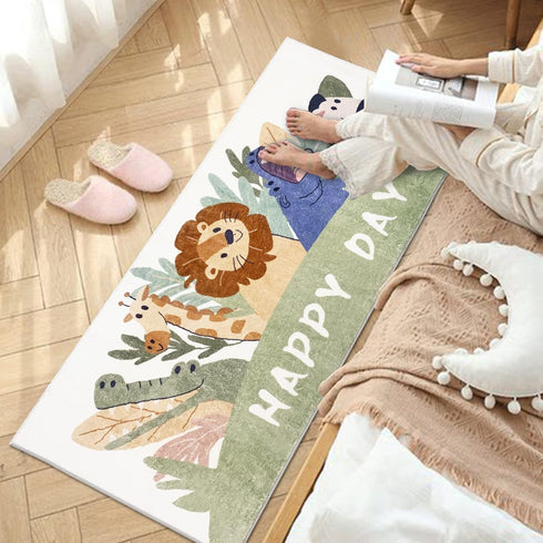 5.3FT,Animals 2.6'x5.3' ABREEZE Kids Runner Rug Area Rug Play Mat for Kids Non Skid Washable Animal Throw Rugs Cute