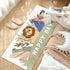 5.3FT,Animals 2.6'x5.3' ABREEZE Kids Runner Rug Area Rug Play Mat for Kids Non Skid Washable Animal Throw Rugs Cute