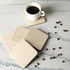 Set 6 3.9" inches Koville of Natural Marble Coasters for Coffee Table with Holder, Beige Yellow Marble Coaster Square