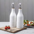 WM Bartleet & Sons 1750 T186 Set 34cm Traditional Porcelain of Olive Oil & Vinegar Bottles with Stainless Steel Pourers