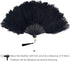 BABEYOND Vintage Style Folding Handheld Ostrich Feather Fan, 1920s Flapper Accessories in Black