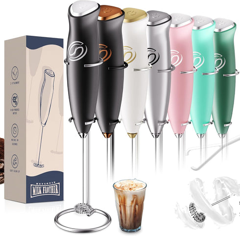Milk Frother With Stand Handheld Frother Wand Drink Mixer Handheld Coffee Stirrers