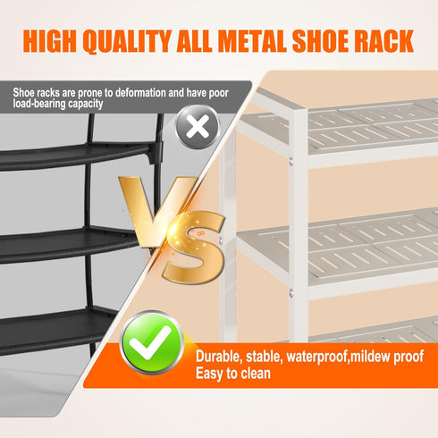 CCDVVD 3-Tier 200 LBS 9-12 28.7" 9.8" 19.7" Closet, Heavy Duty Metal Shoe Rack, Load Capacity, Sturdy Free Standing