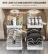 Pull Out Pots and Pans Organizer Under Cabinet, Sliding Lid Holder and Pan Rack, 8 Adjustable Dividers, 2 Pack White