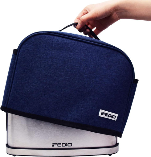 2 Slice Toaster Cover, Small Appliance Toaster Cover with Pockets, Washable, Blue