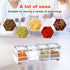 ZGWJ Acrylic Kitchen Spice Pots, 4 Piece Clear Seasoning Box Set with Cover and Spoon