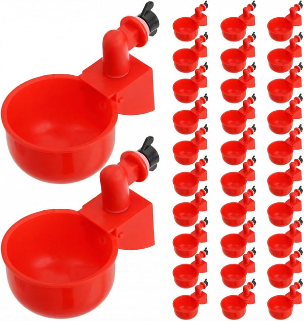 Cedilis 30 Pack Chicken Water Cup, Automatic Drinking Cups for Chickens, 3/8