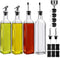 BAKHUK 4 Pack 17oz Olive Oil Dispenser Bottles, 500ml Clear Glass Vinegar
