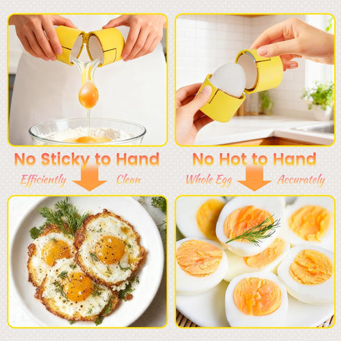 2 1 Innovative in Egg Shell Opener, Hard Boiled Egg Peeler Cracker with Piercer, Cute Egg Separator for Raw Eggs, Home