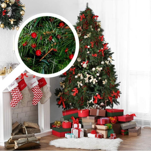 12 Larksilk Red Holly Berry Stem Picks Artificial Christmas Decorative Branches for Wreaths, Vases & Holiday Decor