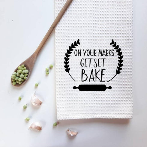 ZJXHPO Get Set Bake Towel, British Baking Show Inspired Kitchen Gift for Bake Lovers