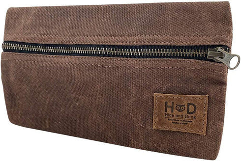 Hide & Drink All Purpose Utility & Charger Case for MacBook, iPad & Laptop, Handmade from Waxed Canvas, Honey Bourbon