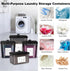 4 Pack Zingbee Laundry Detergent Containers & Dryer Sheet Holder with Black Lids, Scoops & Labels - Plastic Laundry