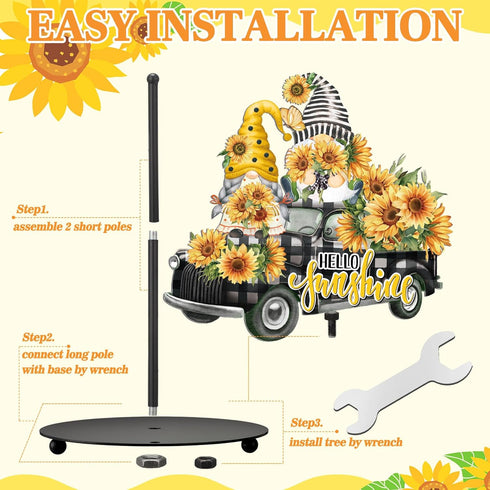 Shellwei Summer Spring Sunflower Paper Towel Holder, Floral Kitchen Decor Stand for Countertop Home Decorations