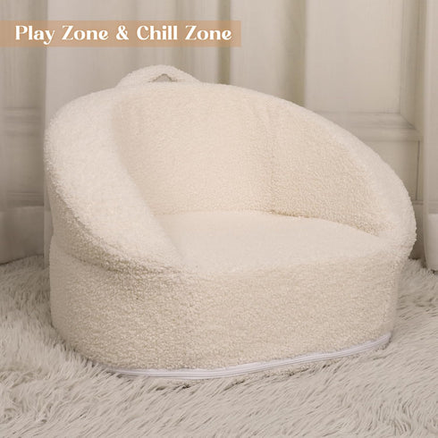 Hrebr 3-5 20.5'' Mini Toddler Chair Comfy Years Old - Compact Portable Toddler Chair with Carry Handle, Washable Cover