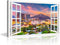 Window View Paintings for Wall, Tucson Arizona Cityscape Canvas Art, 16"Wx24"H, Framed Ready to Hang