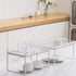 Kitchen Cabinet Shelf Organizer Rack, 2 Pack, Pantry Storage, Bathroom Bedroom Office Table Desk Space Saving, Steel