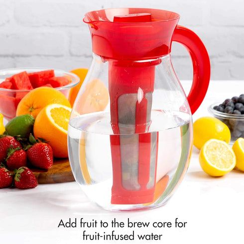 1-Gallon, Primula The Big Iced Tea Maker Tritan Plastic Infusion Beverage Pitcher with Leak Proof, Airtight Lid, Fine