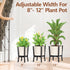 8 12 Inch 1 Pack LASZOLA Black Adjustable Plant Stand for Single Large Outdoor Indoor Planters, Heavy Duty Metal Floor