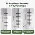 4-Tier 47-121 Inch HAMITOR Shower Caddy Tension Pole: Rustproof Bathroom Corner Shelf Organizer for Renters - No Drill