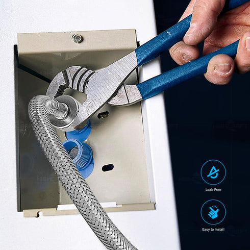 CNCT2573QS-2 Stainless Steel Hose Connector, Burst Proof, Hot and Cold Water, 3 FT Washing Machine Supply Line