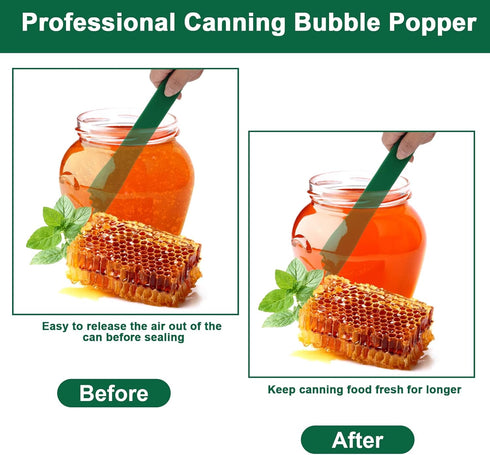 4 PCS Canning Kits - Include Magnetic Lid Lifter and Bubble Popper, Heat Resistant Home Easy Canning Tools (Red+Green)