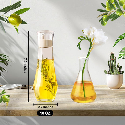 Summark 10 OZ Diamond Oil and Vinegar Dispenser for kitchen,Olive Oil Dispenser Bottle,Elegant Glass Cooking Oil