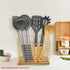 Metal Utensil Holder Rack for Kitchen Counter, Cooking Tools Storage Organizer with Sturdy Base and Drainage Hole (Gold