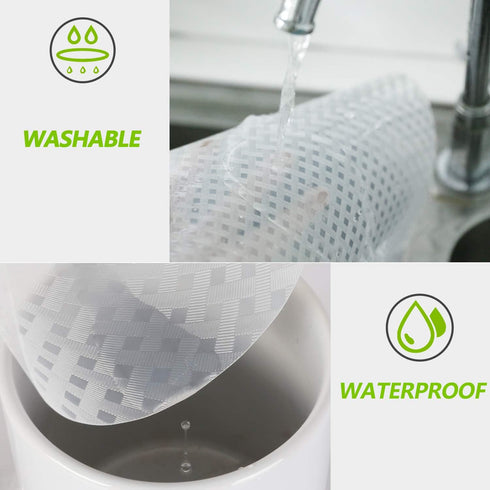 HooTown Refrigerator Shelf Liner and Drawer Mats, Non Slip EVA Plastic Washable Waterproof Pads, Clear