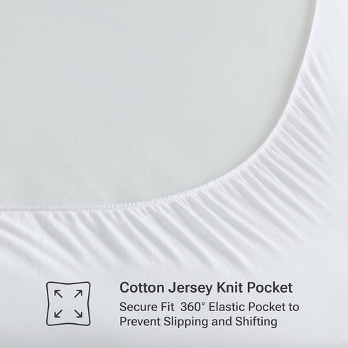 Sleep Philosophy King Mattress Pad, Cotton Classic Cloud Quilted Protector, Fits Up to 16", Machine Washable, White