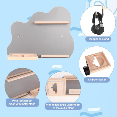 Danemort Magnetic Shelf for Tonie Box,Tonies Figures Wall Mounted Floating Shelves Compatible with Toniebox Audio