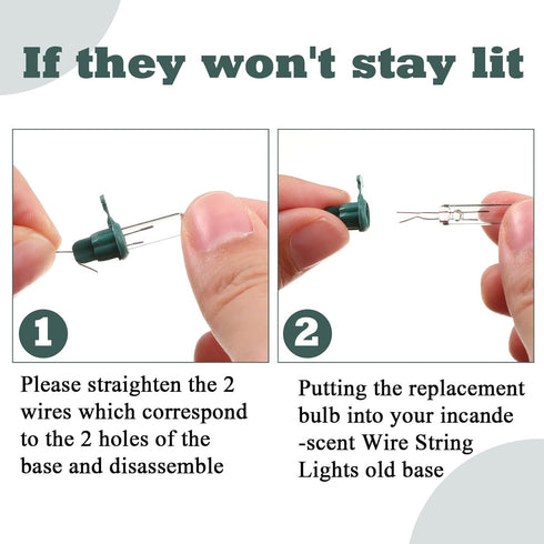 60 Count Bulbs 2.5v 0.425 Bulb Bulb) Mudder Christmas Tree Replacement Light Watt Replacement Mini Incandescent Wire