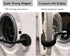 Spedtees Front Load Washer Door Prop, Magnetic Flexible Support to Keep Washer Drying Door Open (Black, Round)