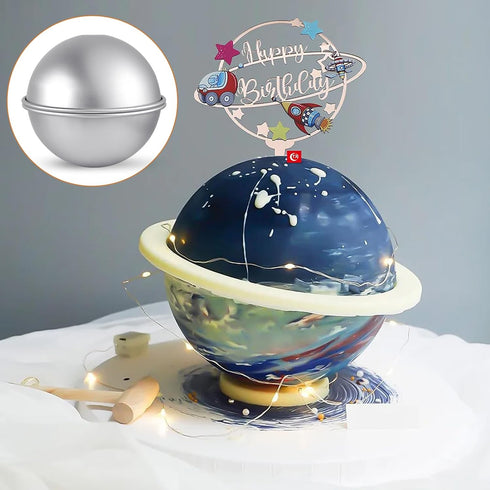 2Pcs Aluminum Hemisphere Pan, 8 Inch Nonstick Half Ball Cake Pan for Baking, DIY Bakeware Tools