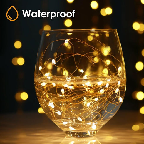 16FT 50LED kolpop Fairy Lights Battery Operated with Timer, Mini String Light Battery Powered, Warm White Tiny