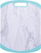 Farberware Plastic Cutting Board with Aqua Nonslip Edges, Stylish Marble Pattern, 11x14-Inch