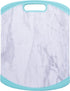 Farberware Plastic Cutting Board with Aqua Nonslip Edges, Stylish Marble Pattern, 11x14-Inch