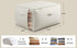 Large Canvas Clothes Storage Bags, 2 Pack, Foldable Cotton Linen Organizer with Thick Handles and Clear Window, Beige