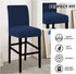 Flamingo P High Stretch Bar Stool Cover - Non Slip Pub Counter Stool Chair Seat Slipcover, Set of 4, Navy